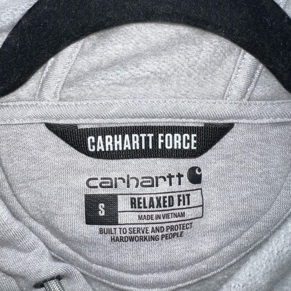 Carhartt Relaxed Fit Carhartt Force Light Grey Hoodie Men’s Size Small - Picture 3 of 3